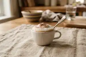 Babyccino : petite tasse de lait mousseux saupoudrée de cacao, le cappuccino sans caféine pour enfants